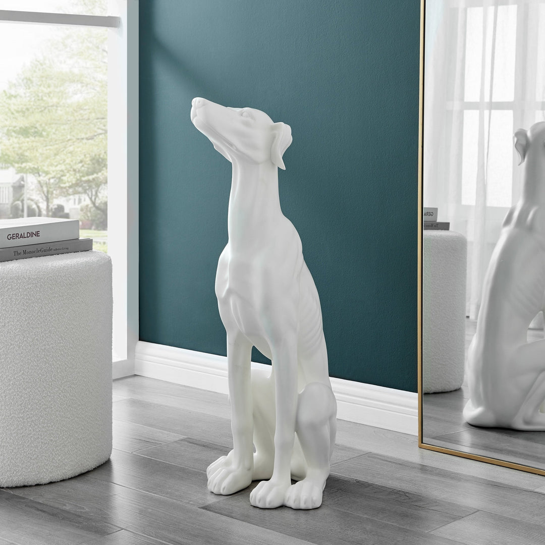 Greyhound Sculpture // Matte White