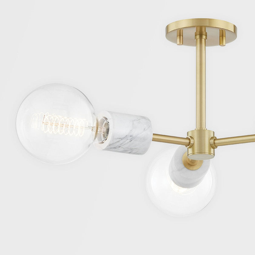 Asime Semi Flush - Aged Brass