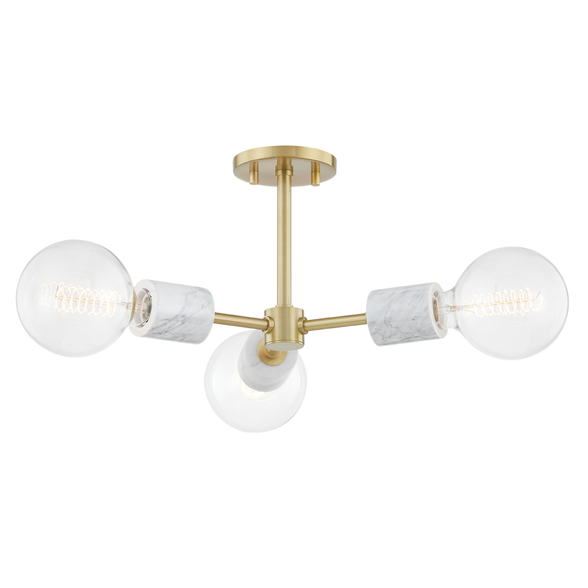 Asime Semi Flush - Aged Brass