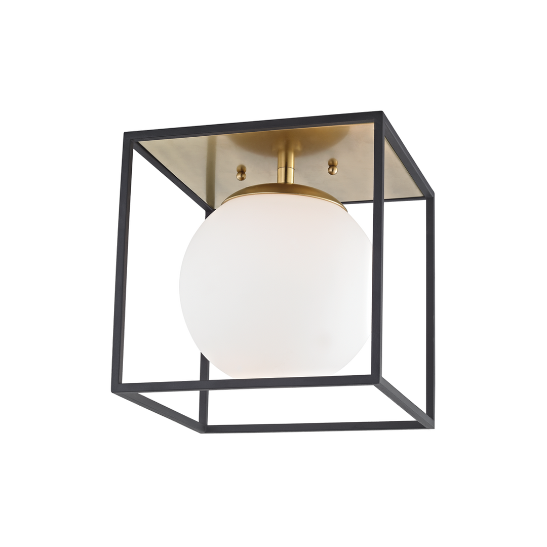 Aira Flush Mount 9" - Aged Brass/Dusk Black