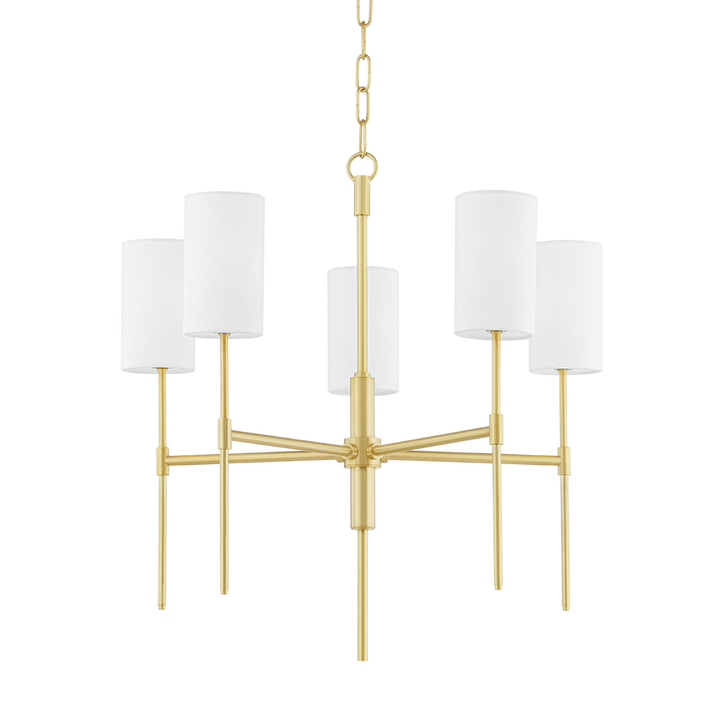 Olivia 5 Light Chandelier - Aged Brass