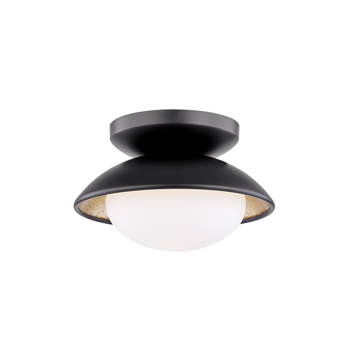 Cadence Semi Flush 4" - Black/Gold Leaf