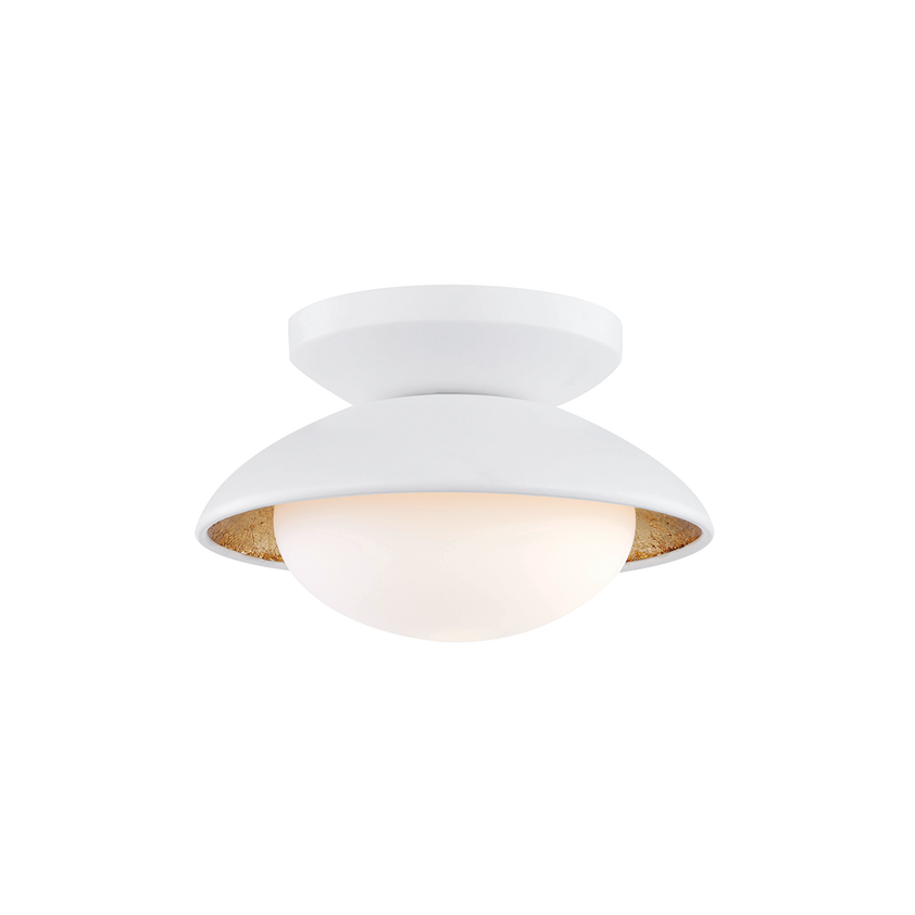 Cadence Semi Flush 4" - White/Gold Leaf