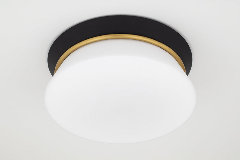 Cath Flush Mount - Aged Brass/Dusk Black