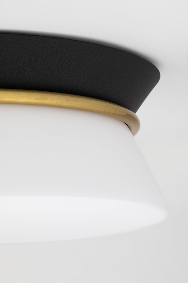 Cath Flush Mount - Aged Brass/Dusk Black