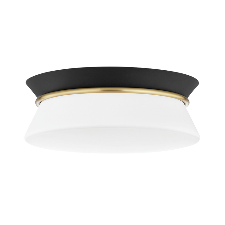 Cath Flush Mount - Aged Brass/Dusk Black