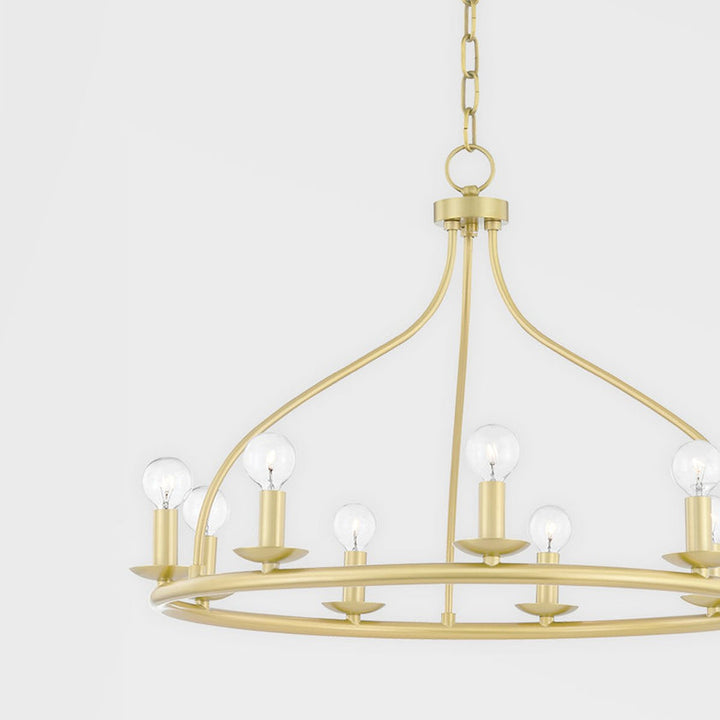 Kendra 9 Light Chandelier - Aged Brass