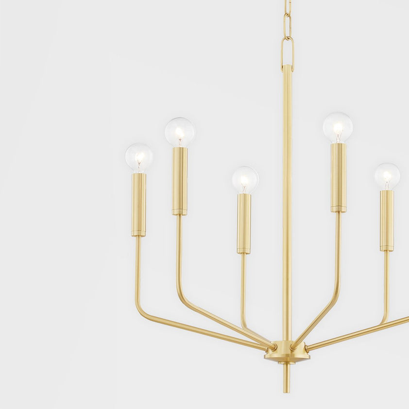 Bailey 6 Light Chandelier - Aged Brass