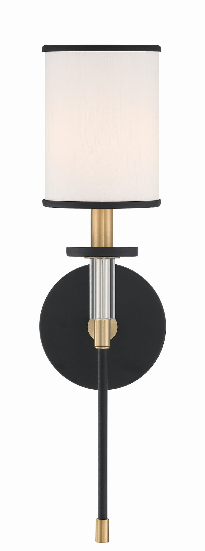 Crystorama Hatfield 1 Light Black Forged + Vibrant Gold Sconce