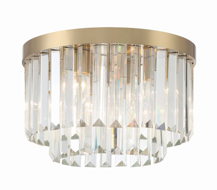 Crystorama Hayes 4 Light Aged Brass Flush Mount