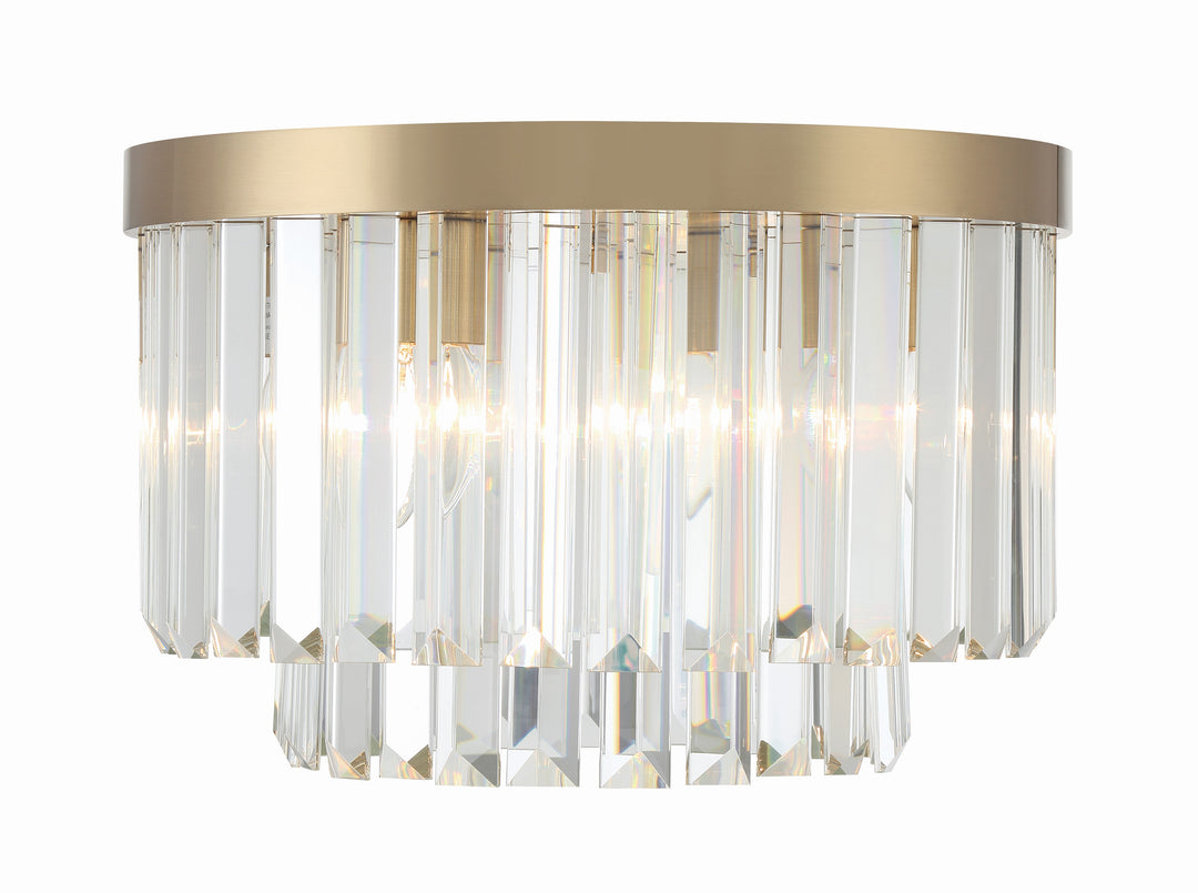 Crystorama Hayes 4 Light Aged Brass Flush Mount