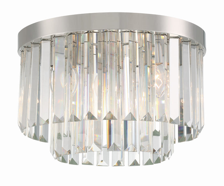 Crystorama Hayes 4 Light Aged Brass Flush Mount