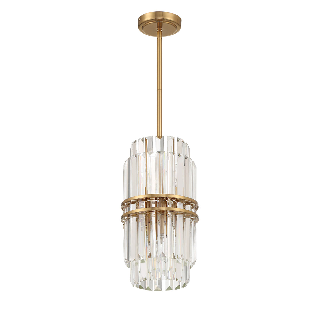 Crystorama Hayes 4 Light Aged Brass Pendant