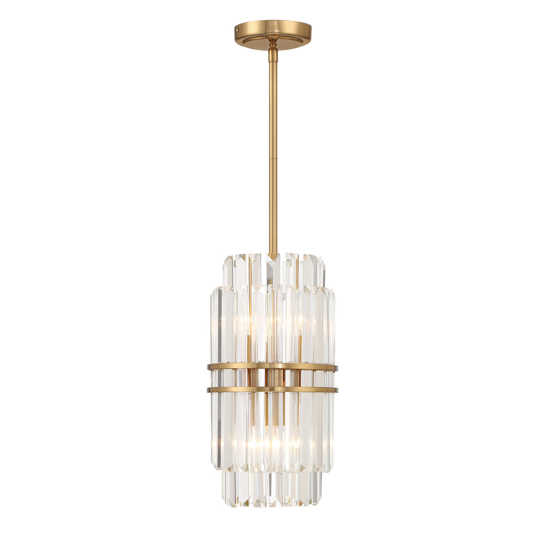 Crystorama Hayes 4 Light Aged Brass Pendant