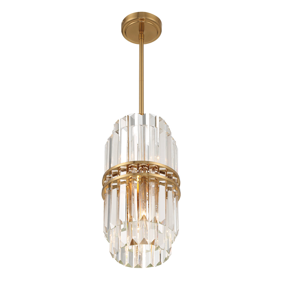 Crystorama Hayes 4 Light Aged Brass Pendant