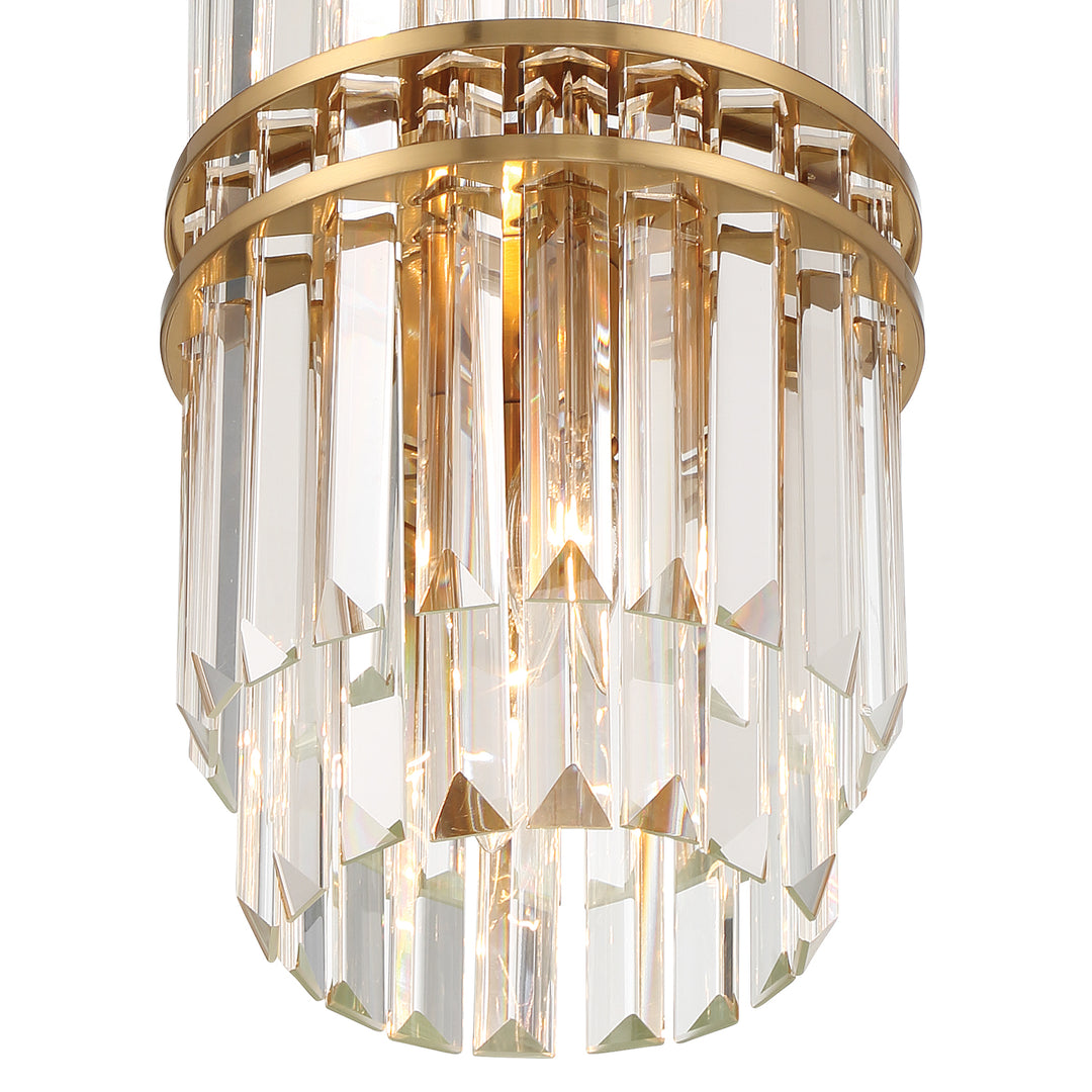 Crystorama Hayes 4 Light Aged Brass Pendant