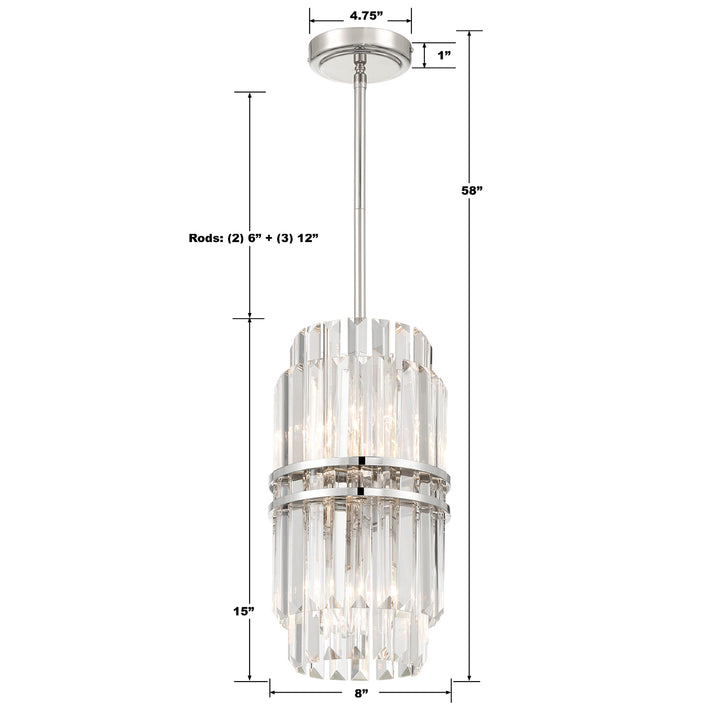 Crystorama Hayes 4 Light Aged Brass Pendant