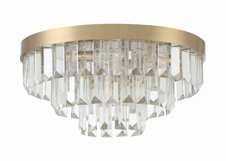 Crystorama Hayes 8 Light Aged Brass Flush Mount