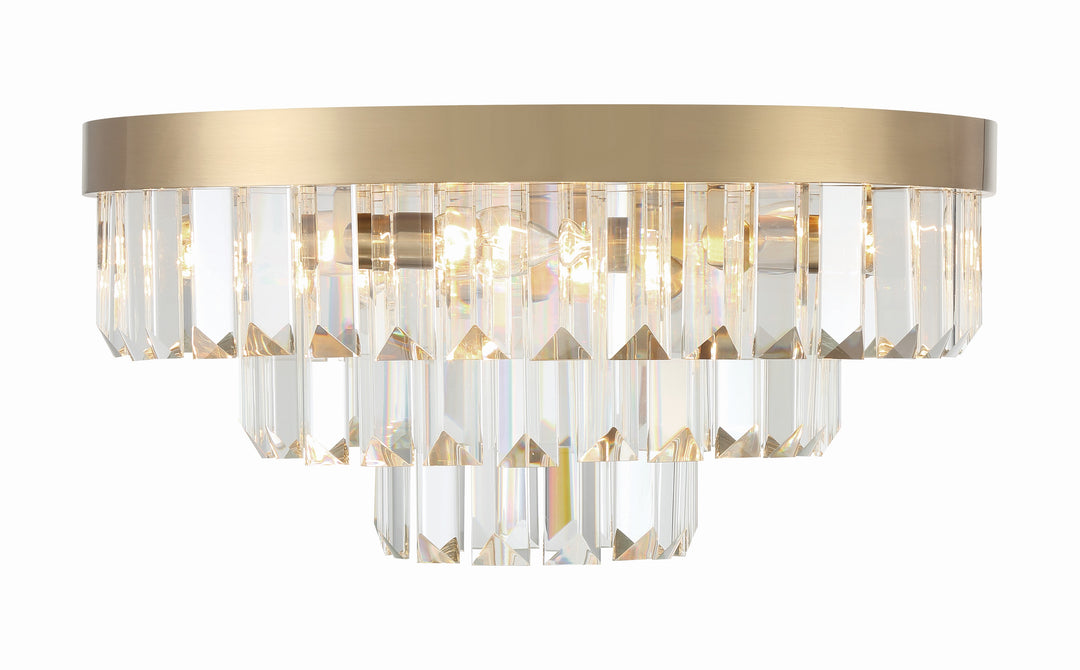 Crystorama Hayes 8 Light Aged Brass Flush Mount