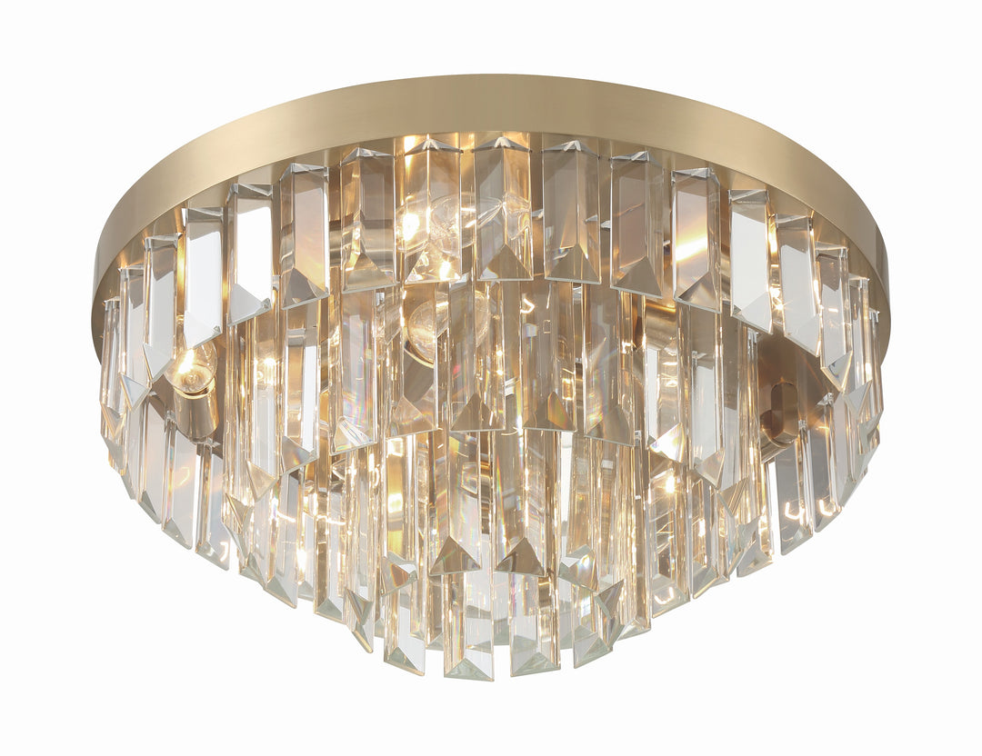 Crystorama Hayes 8 Light Aged Brass Flush Mount