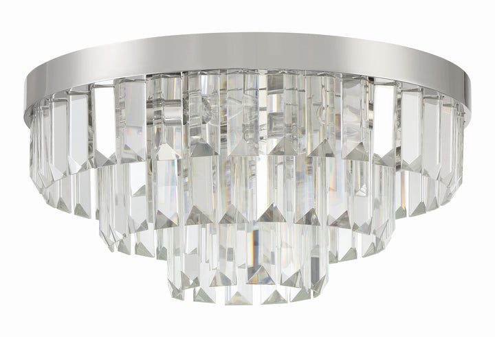 Crystorama Hayes 8 Light Aged Brass Flush Mount