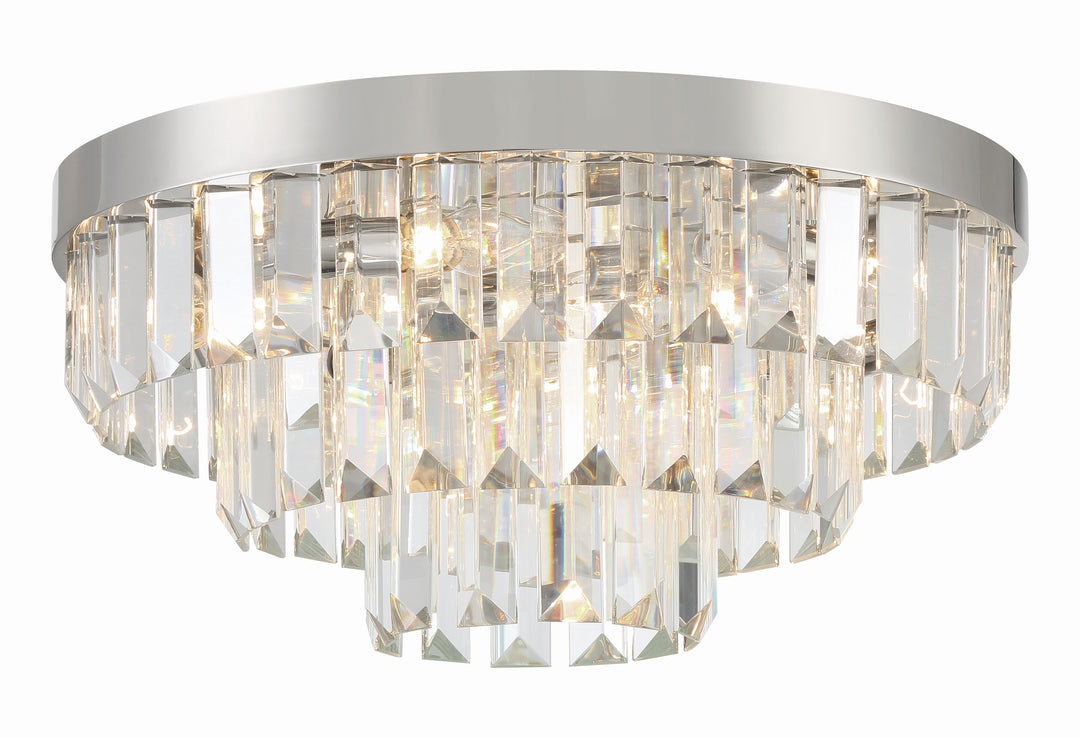 Crystorama Hayes 8 Light Aged Brass Flush Mount