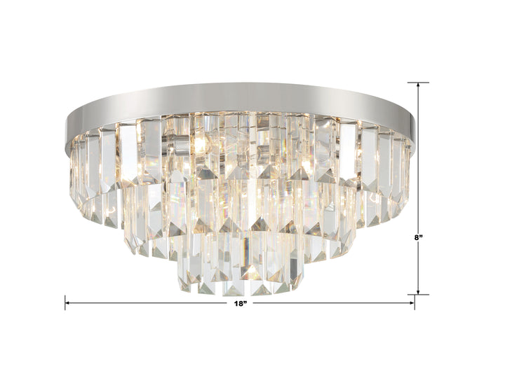 Crystorama Hayes 8 Light Aged Brass Flush Mount