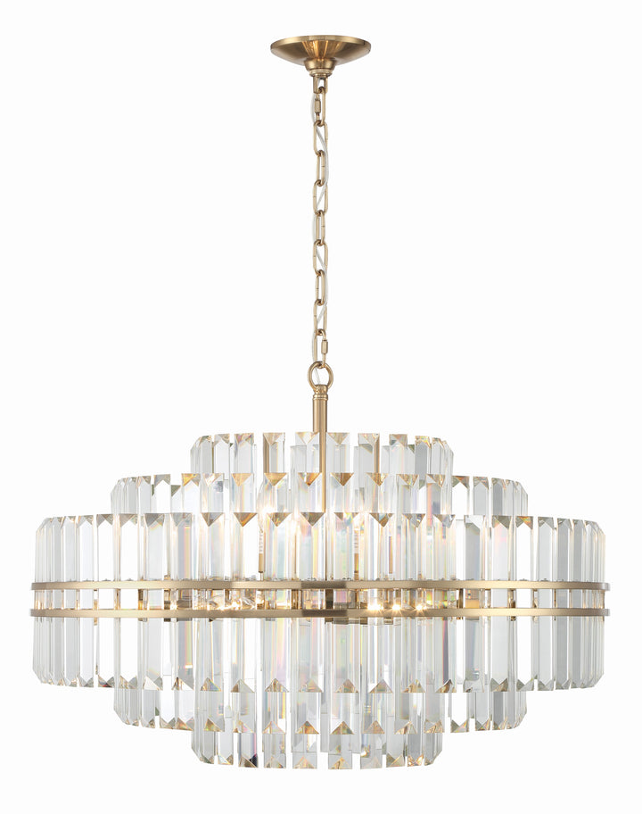 Crystorama Hayes 16 Light Aged Brass Chandelier