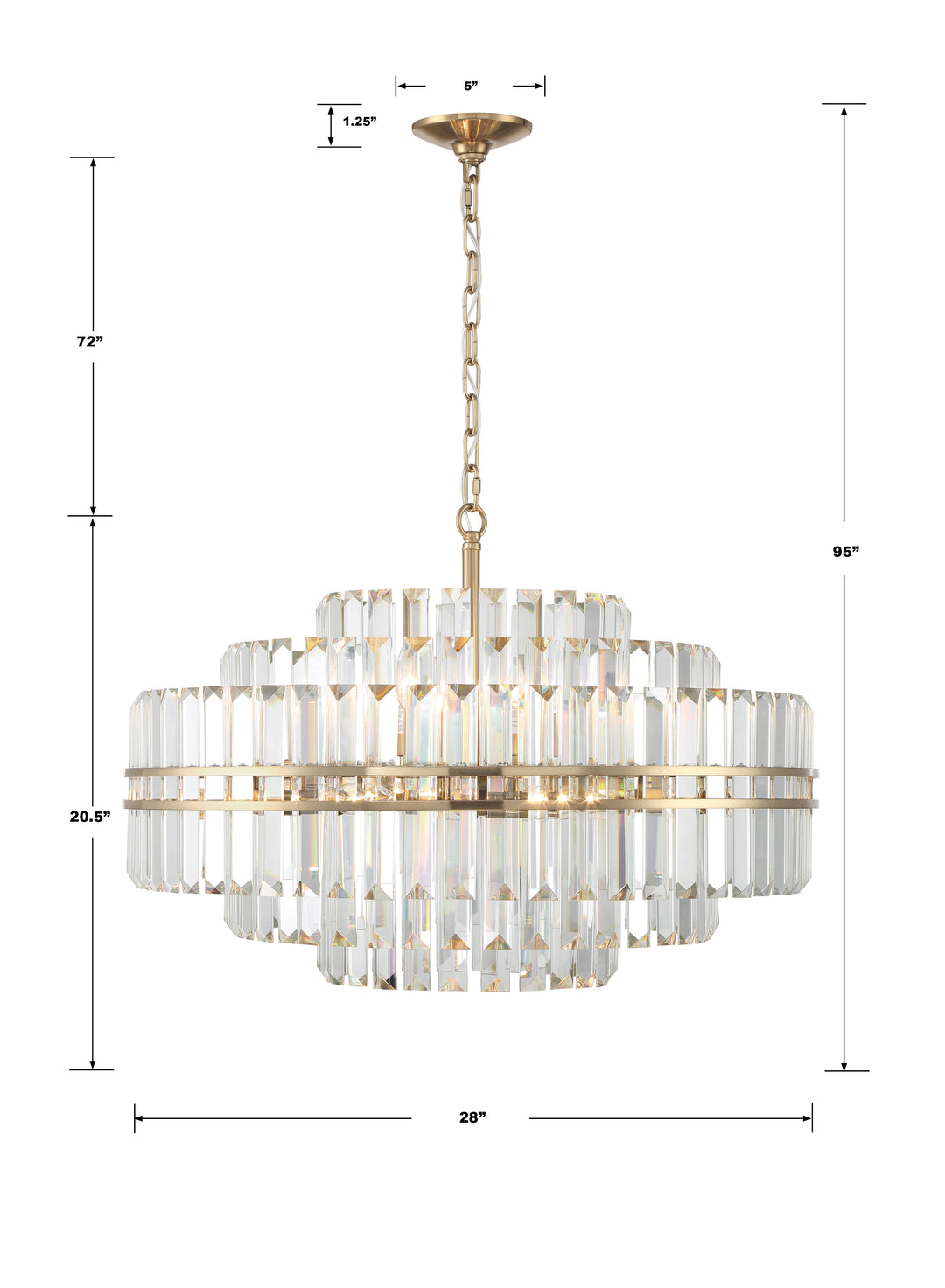 Crystorama Hayes 16 Light Aged Brass Chandelier