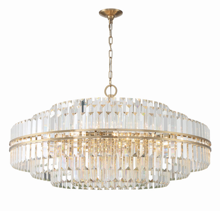 Crystorama Hayes 32 Light Aged Brass Chandelier