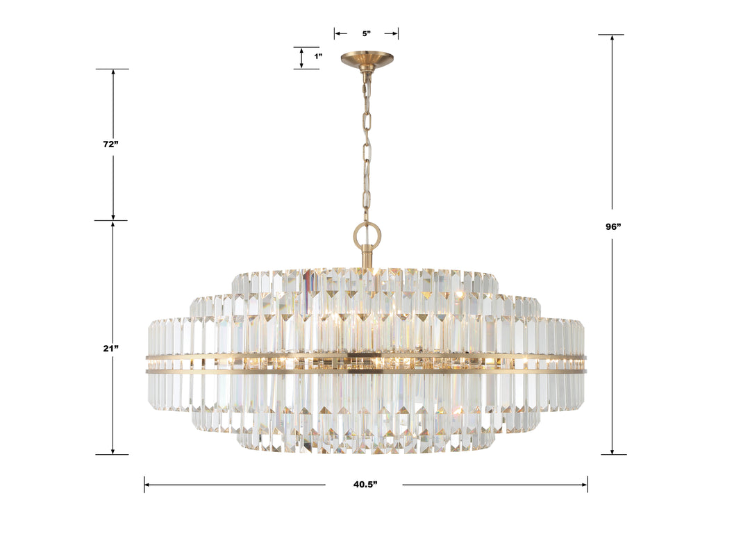 Crystorama Hayes 32 Light Aged Brass Chandelier