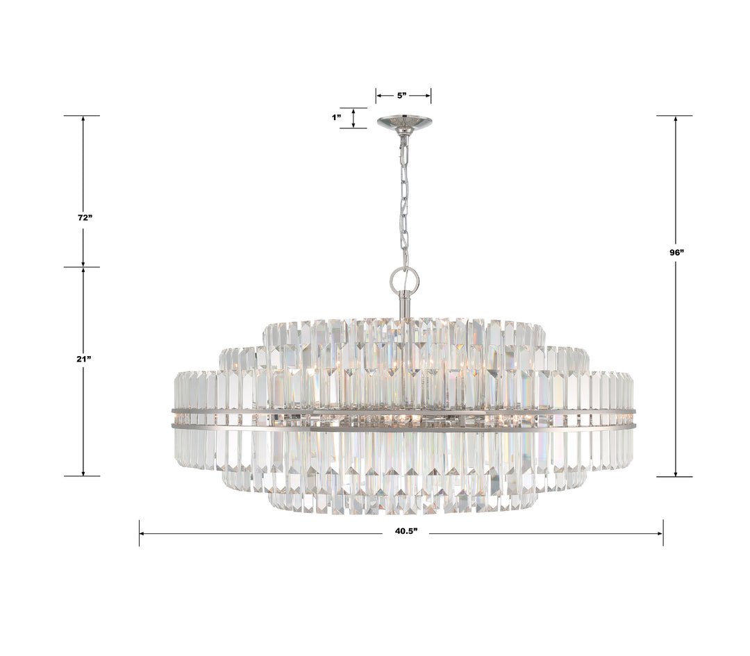 Crystorama Hayes 32 Light Aged Brass Chandelier