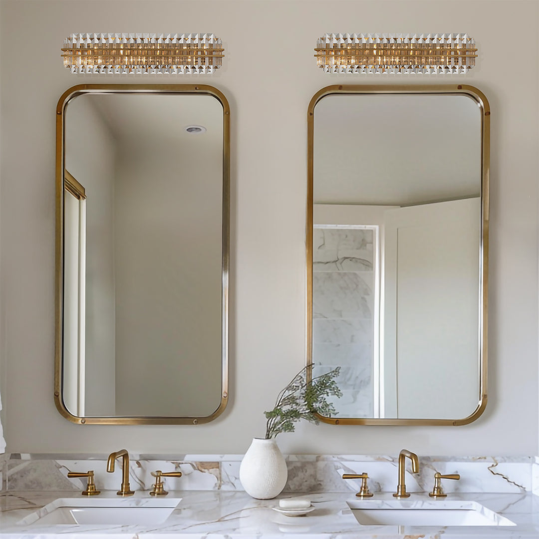 Crystorama Hayes 6 Light Aged Brass Bathroom Vanity