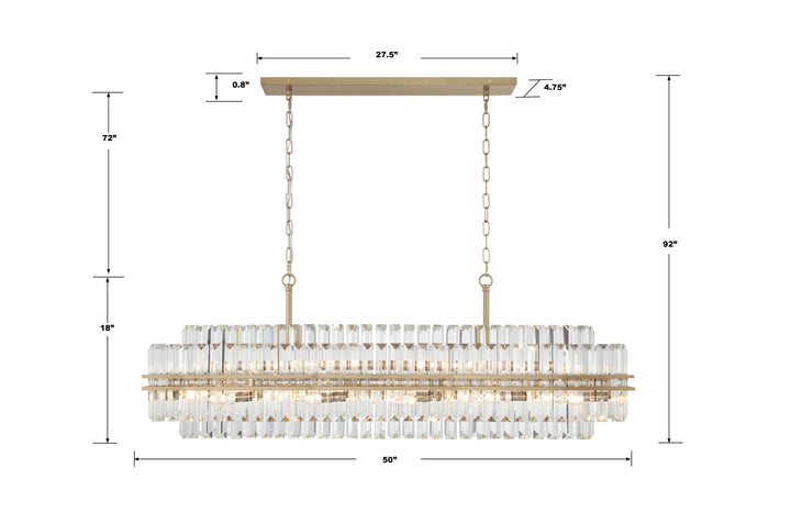 Crystorama Hayes 16 Light Aged Brass Chandelier