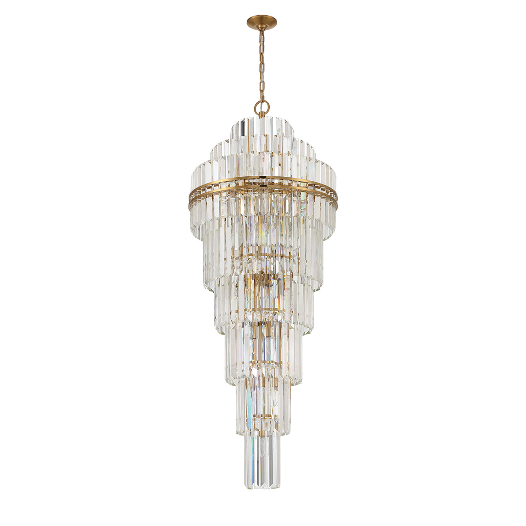 Crystorama Hayes 31 Light Aged Brass Chandelier