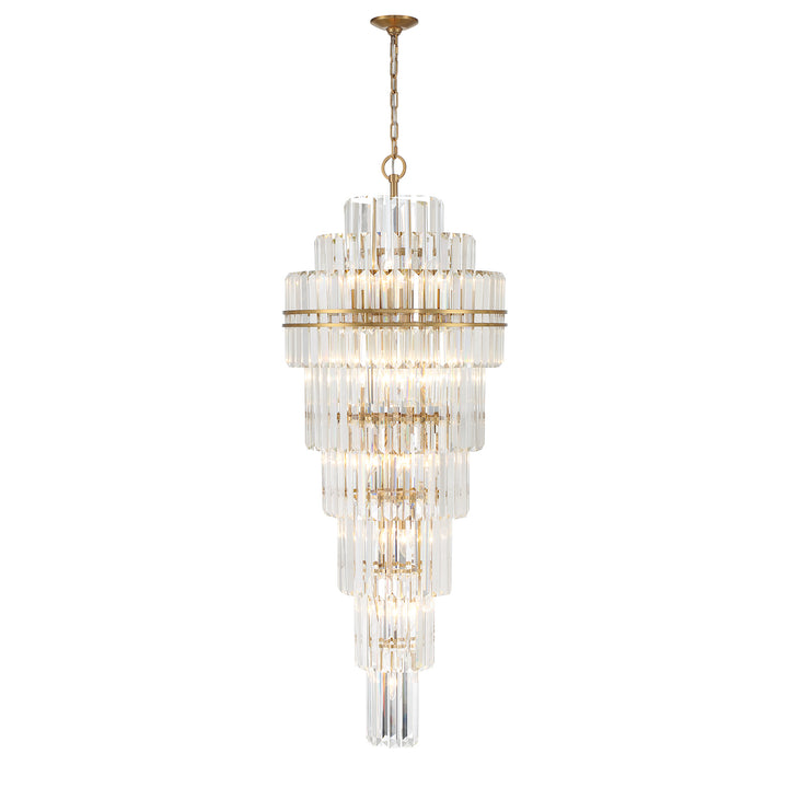 Crystorama Hayes 31 Light Aged Brass Chandelier