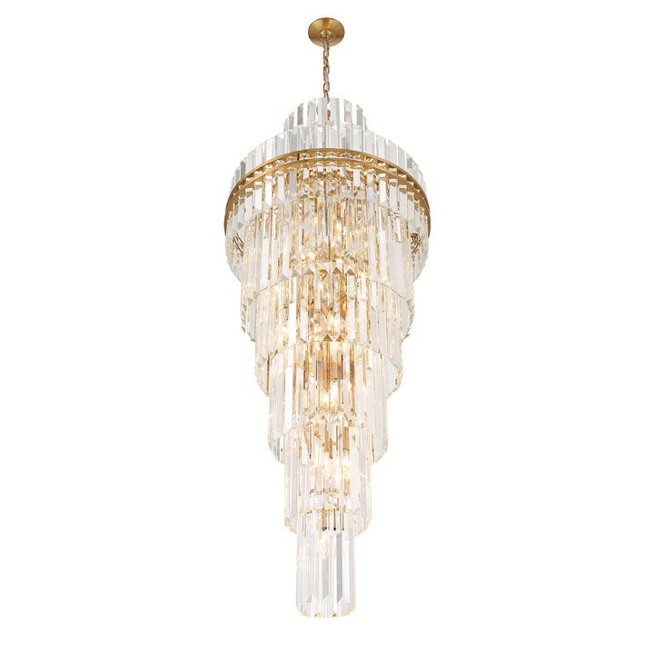 Crystorama Hayes 31 Light Aged Brass Chandelier