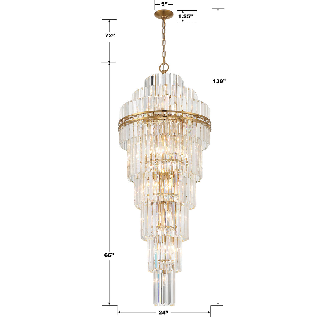 Crystorama Hayes 31 Light Aged Brass Chandelier