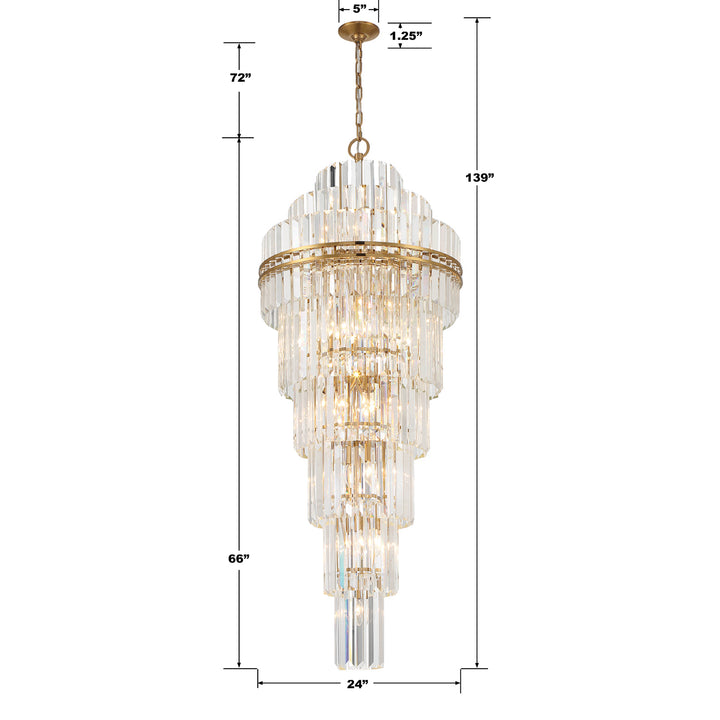 Crystorama Hayes 31 Light Aged Brass Chandelier