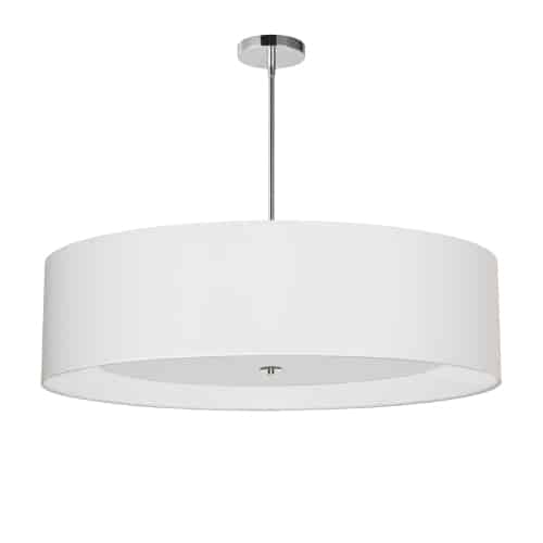 Dainolite 4 Light Polished Chrome Helena Pendant w/ Black Shade and White Fabric Diffuser