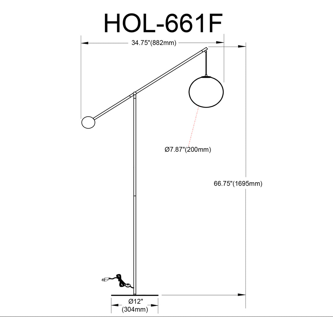 Dainolite 1 Light Incandescent Floor Lamp Aged Brass with Opal Glass