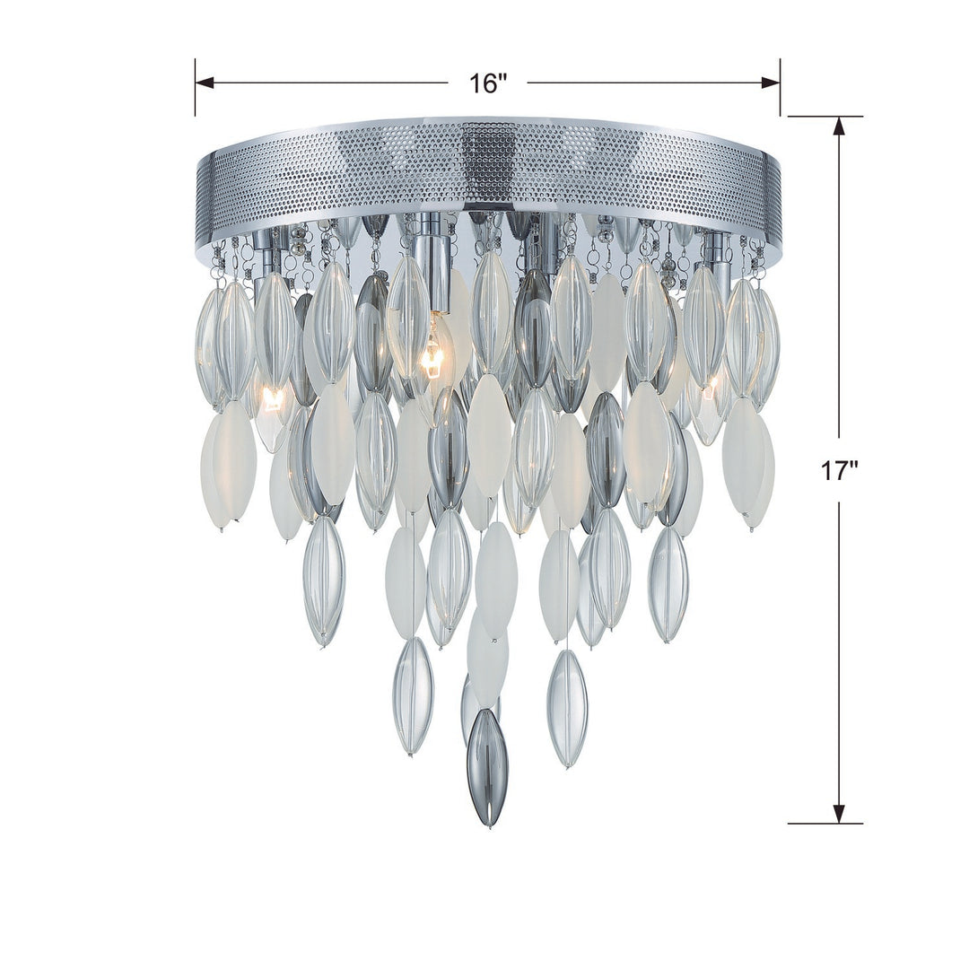 Crystorama Hudson 4 Light Polished Chrome Flush Mount