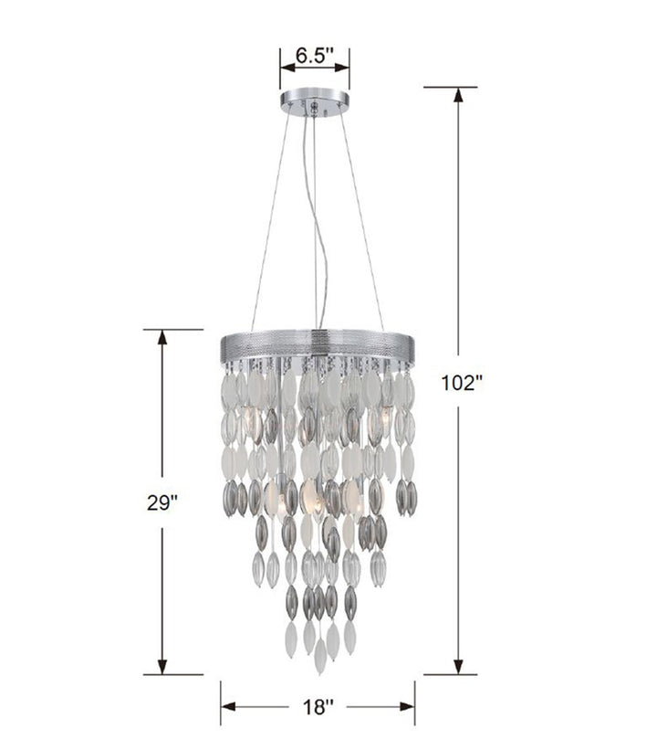 Crystorama Hudson 6 Light Polished Chrome Chandelier