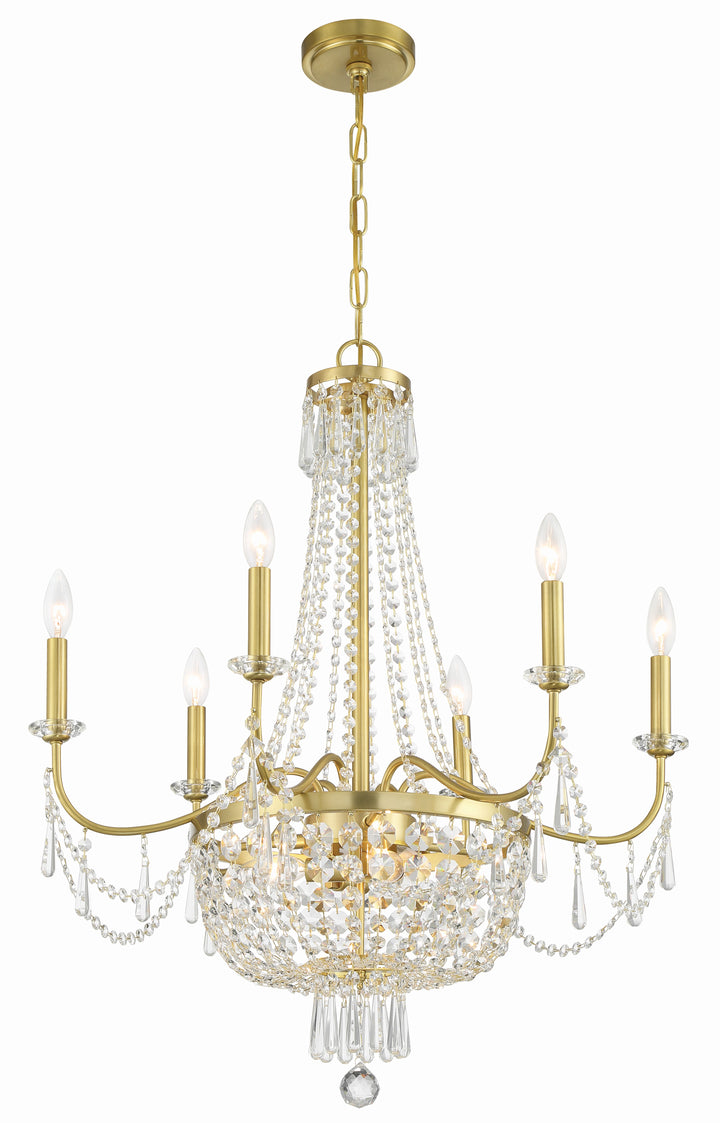 Crystorama Haywood 9 Light Aged Brass Chandelier