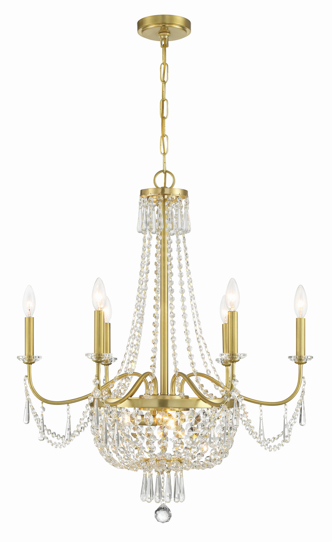 Crystorama Haywood 9 Light Aged Brass Chandelier