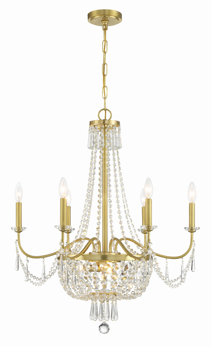 Crystorama Haywood 9 Light Aged Brass Chandelier