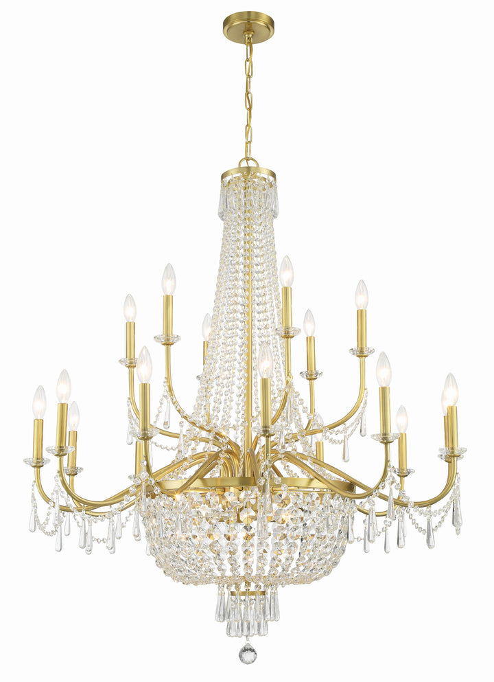 Crystorama Haywood 22 Light Aged Brass Chandelier