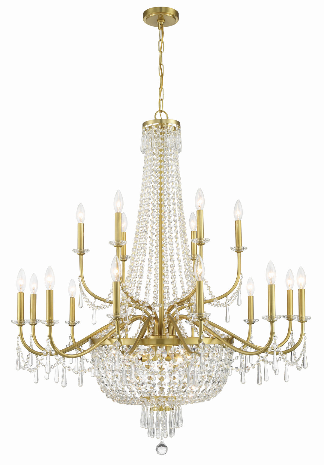 Crystorama Haywood 22 Light Aged Brass Chandelier