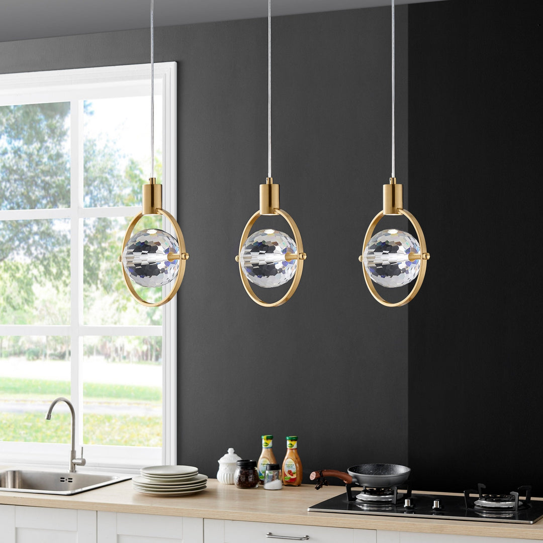 Hollywood Circle 1 Light Pendant // Gold