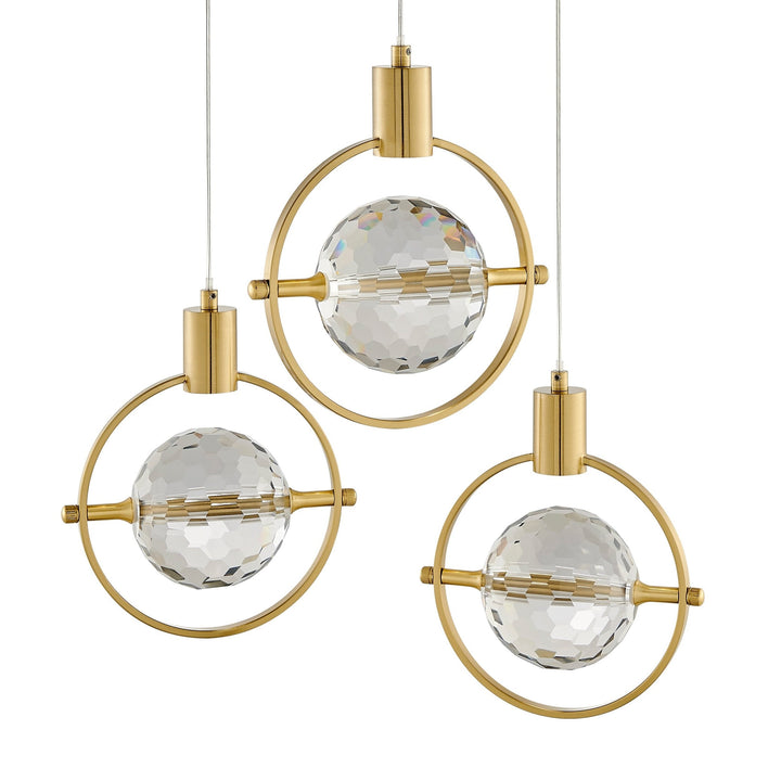 Hollywood Circle 3 Light Pendant // Gold